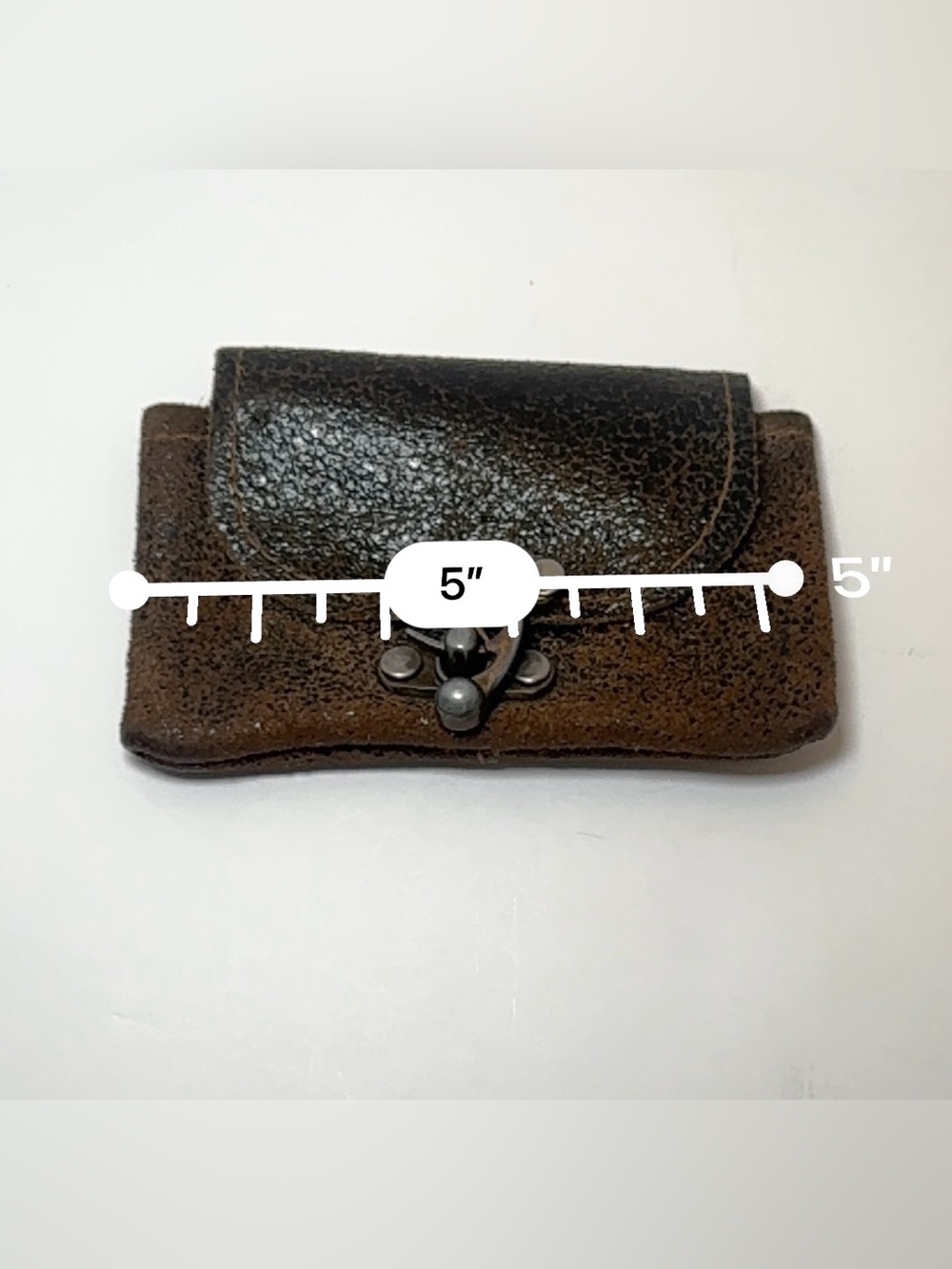 Vintage Distressed Brown Leather Belt Pouch Utility Bag w/ Swing Arm Clasp - Picture 4 of 8